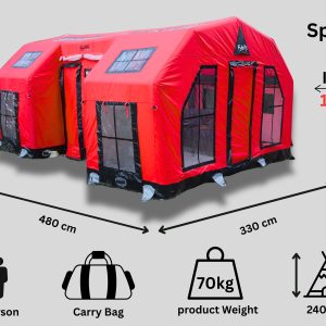 Uzay Kapsülü Şişme Çadır 16 m² | 12/14 Kişilik | 5 Mevsim Kırmızı renk