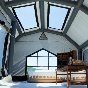 Uzay Kapsülü Şişme Çadır 13,2 m² | 12 Kişilik | 4 Mevsim Gümüş rengi